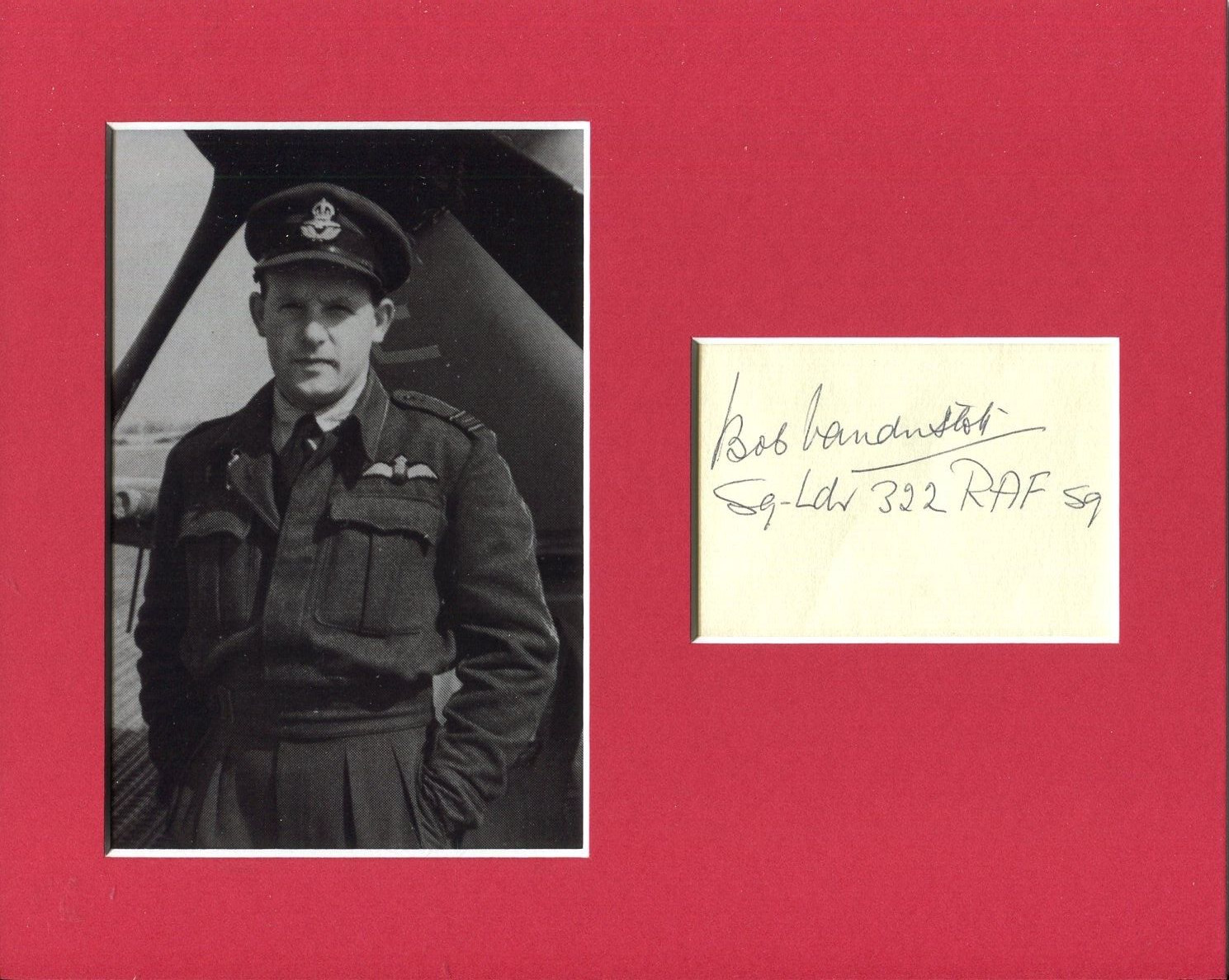 Bram Bob van der Stok WWII Ace The Great Escape Signed Autograph Photo Display