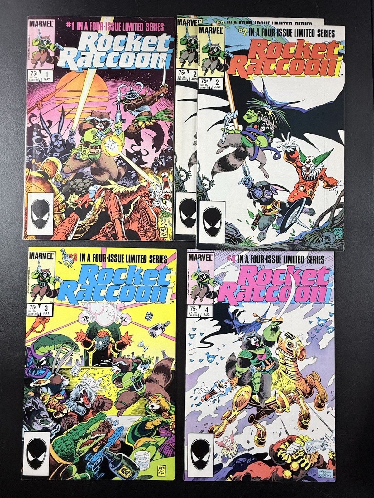 Marvel Rocket Raccoon #1-4 1985 Limited Series Set Mignola Guardians Galaxy NM-