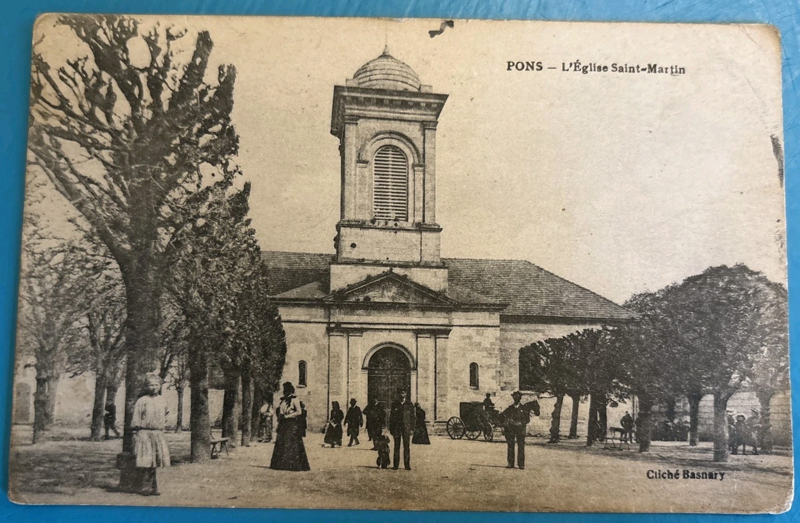 WWI AEF APO 702 Postcard Pons France Church 1918 Armenian Script Pvt Janygian