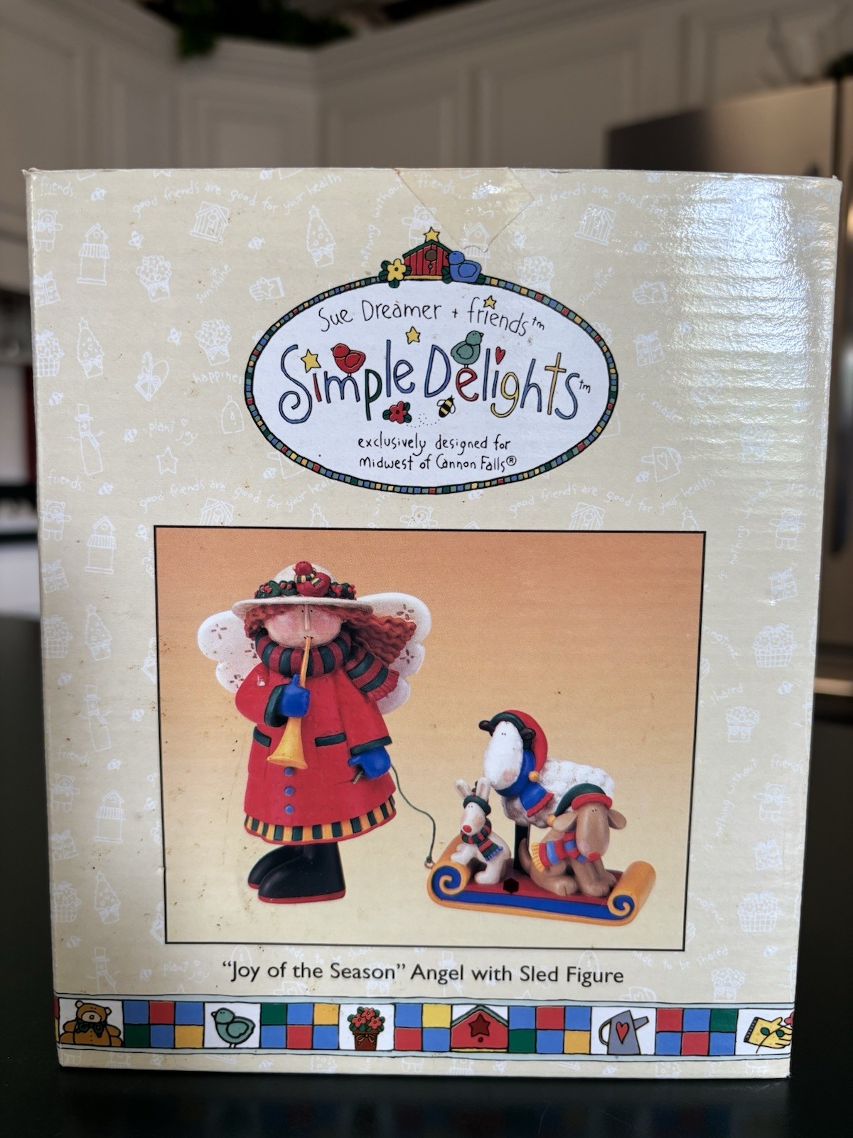 Simple Delights Sue Dreamer Joy Of The Season Angel With Sled Figurine In Box