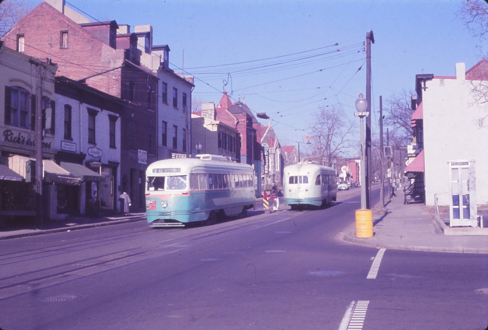 Original Kodak Railroad Slide DCT Washington PCC Trolley Action 1960