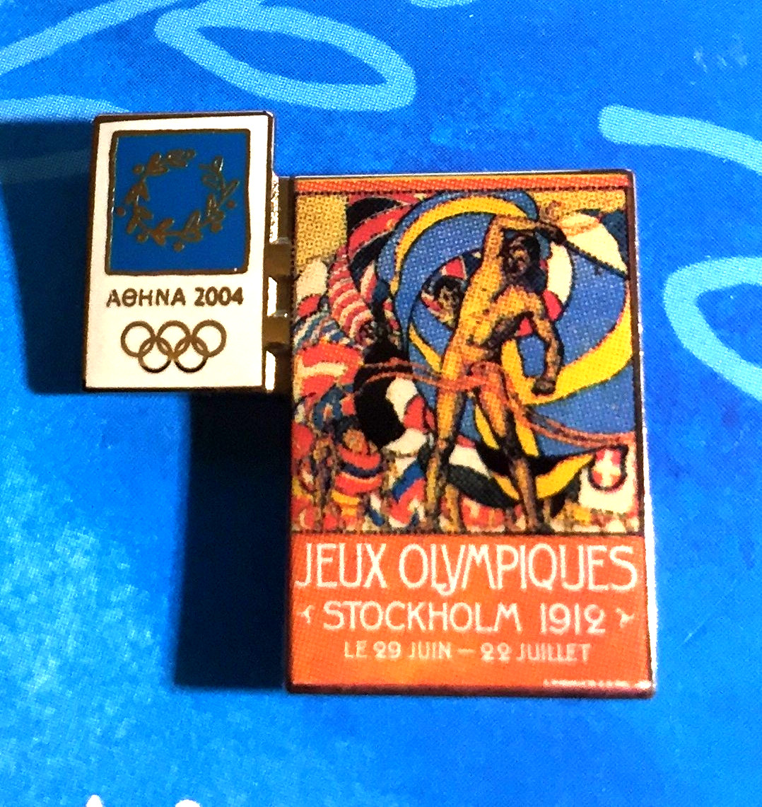 ATHENS 2004 OLYMPIC GAMES. 1 PIN FROM THE 16 EFSIMON POSTER SET. STOCKHOLM 1912