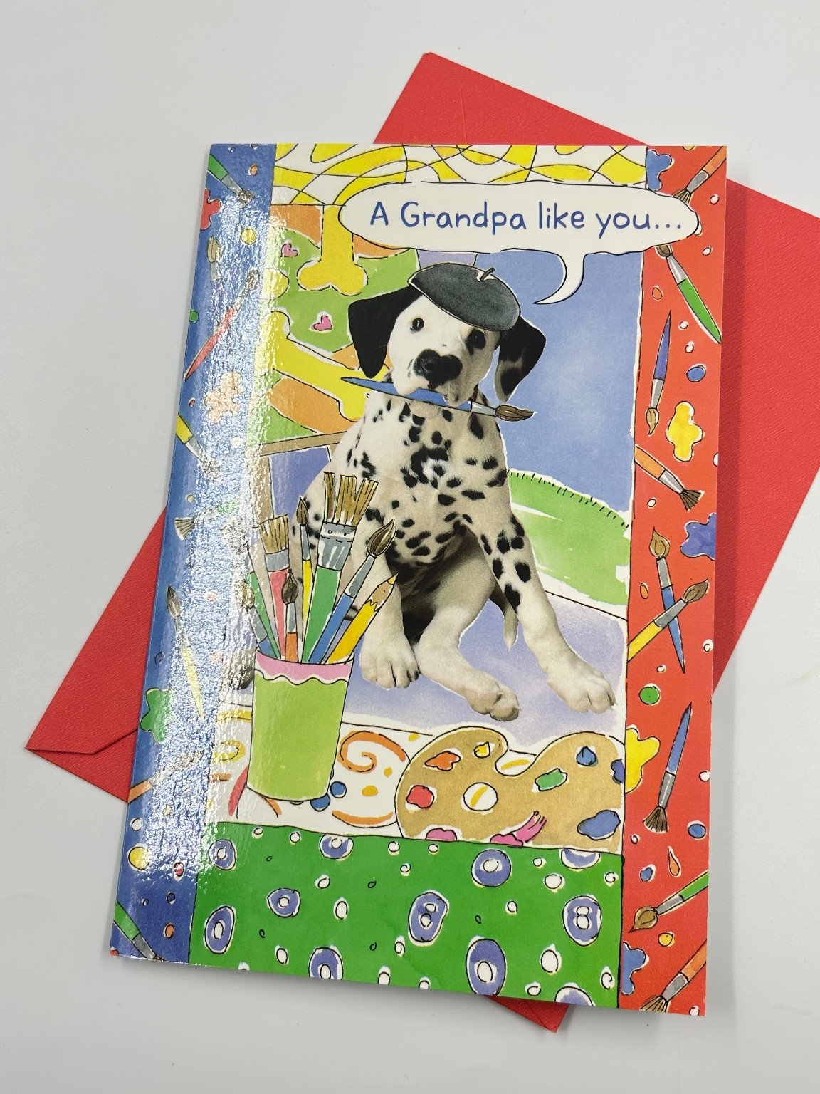 2012 Father’s Day Greeting Card for Grandpa Dalmatian Dog Artist Theme