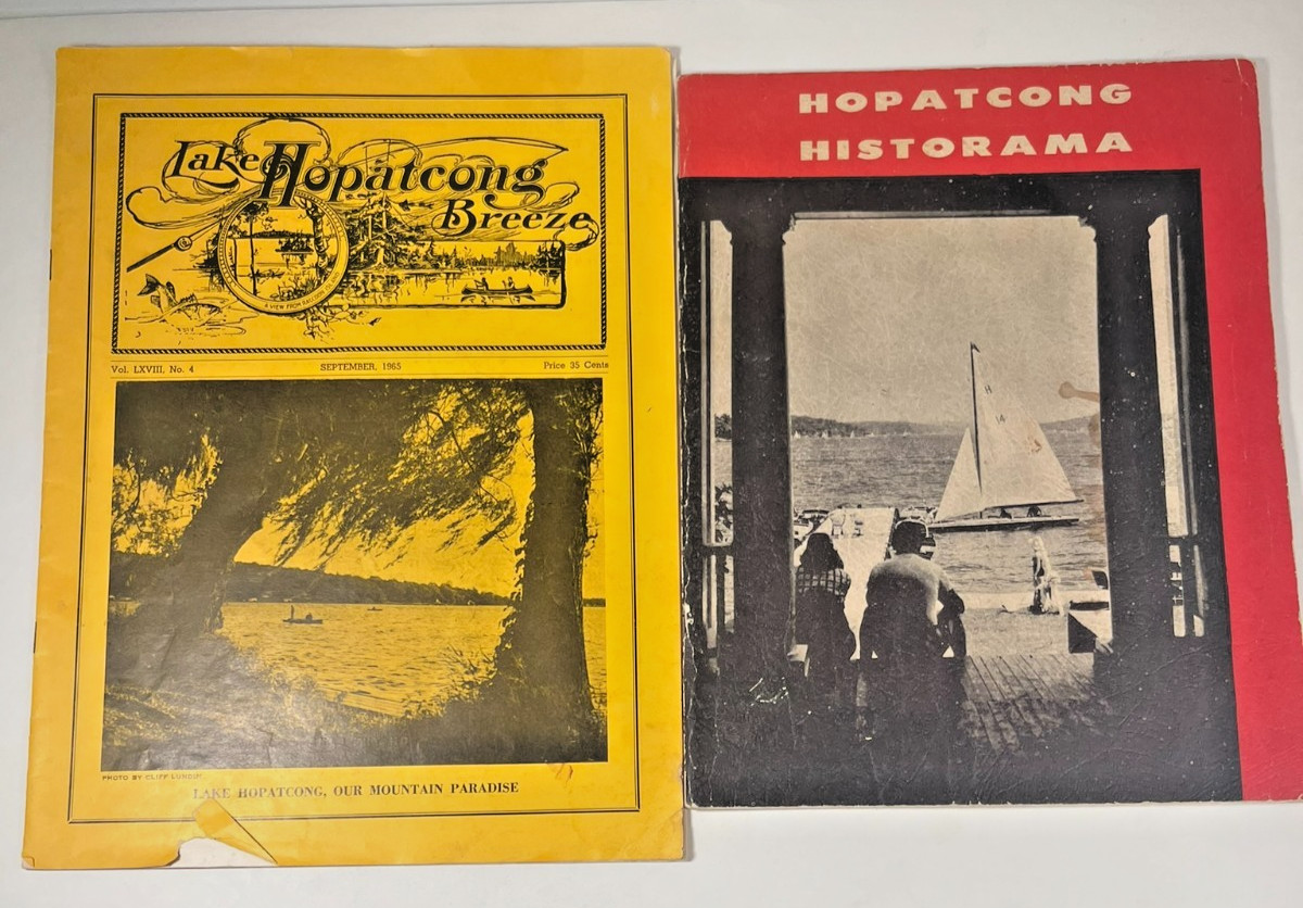 Lake Hopatcong Breeze Magazine 1965 & Hopatcong Historama 1955 Collectible Lot