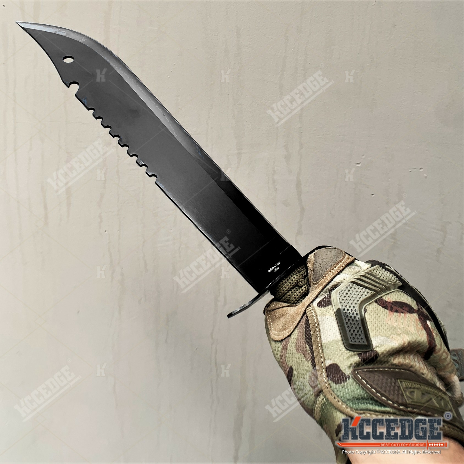 19.5″ FULL TANG MACHETE CHOPPING FIXED BLADE SWORD TACTICAL MACHETE WITH GUARD
