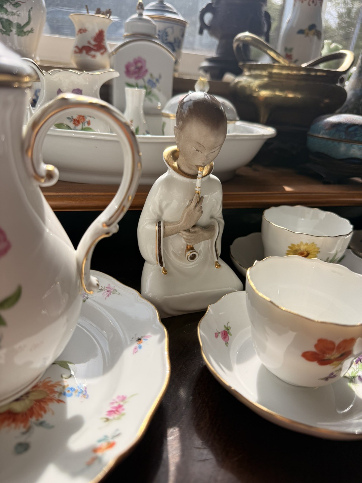 1900s Antique Denmark Royal Copenhagen Porcelain Figurine Opium Smoker 6″