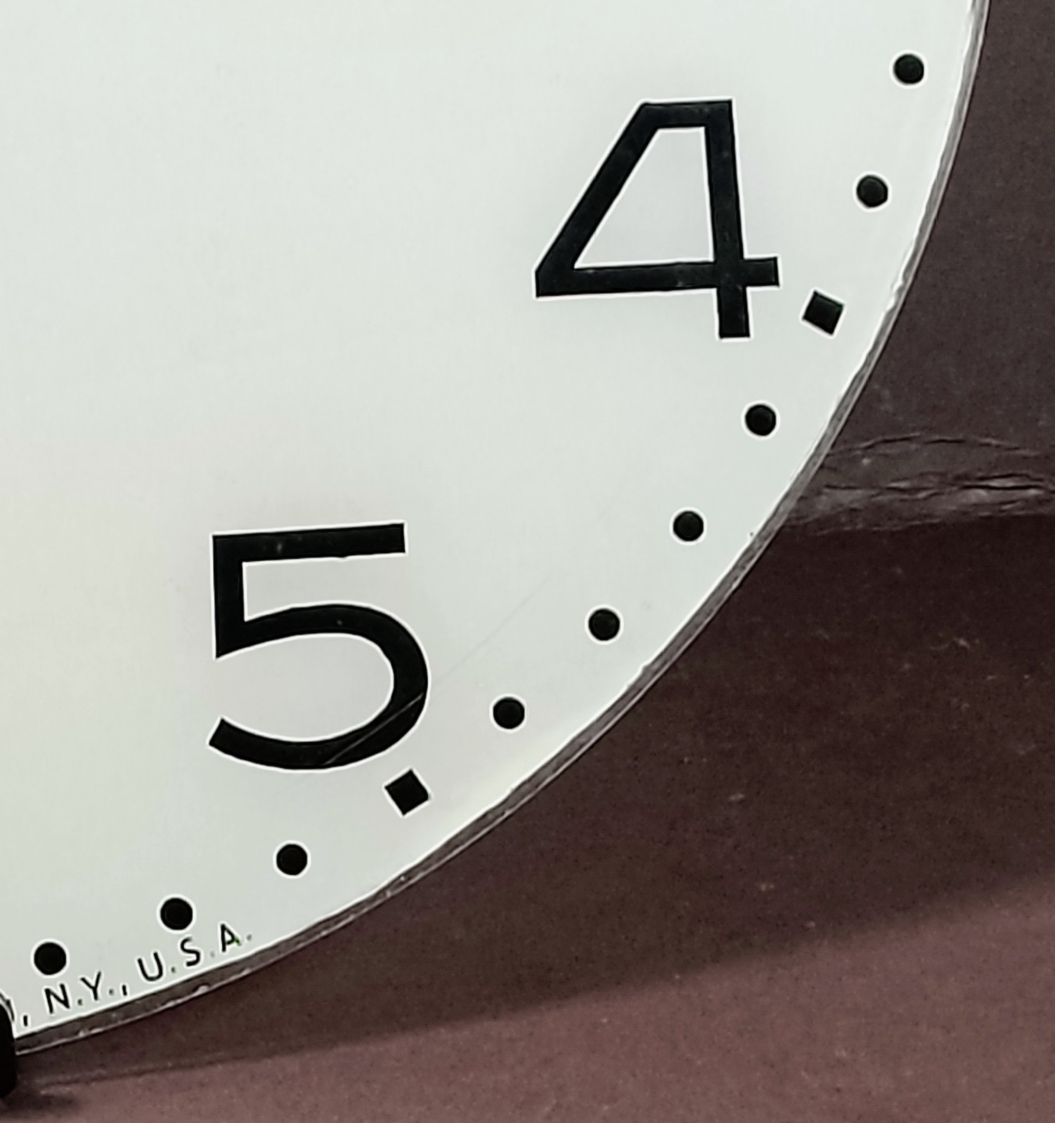 Vintage PAM 14 3/8 Glass Clock Dials RARE Amazing Condition “ELGIN WATCHES”