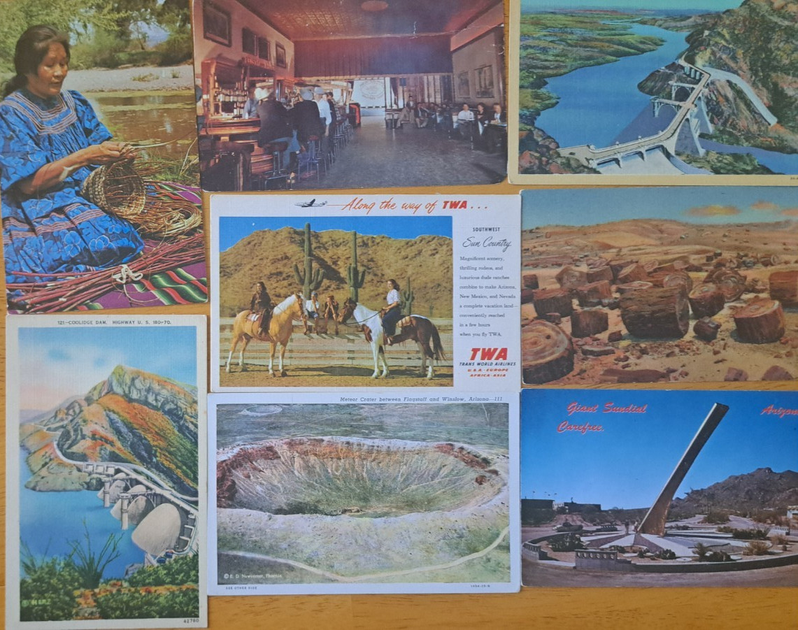 Lot of 8 ARIZONA State Views Vintage Postcards ca.1930’s-1970s