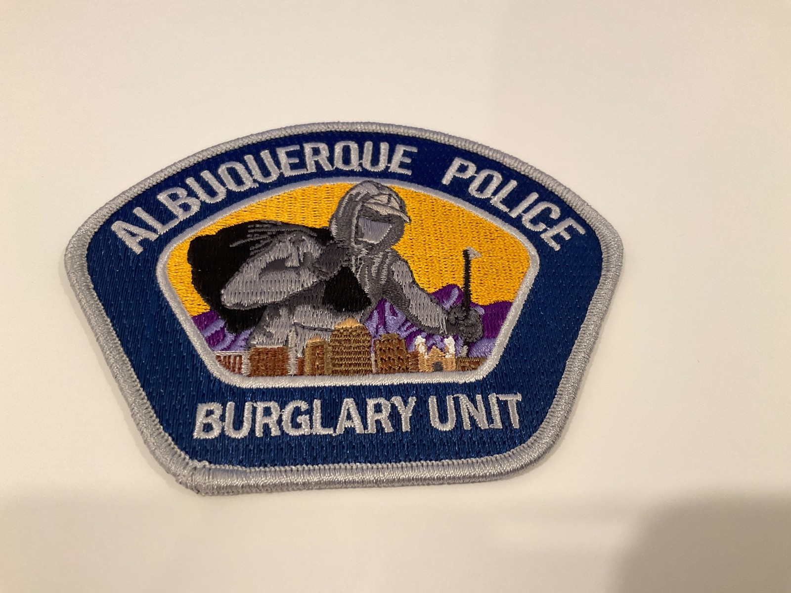 Blue Gray Gold Backing Albuquerque Police Burglary Unit State New Mexico NM