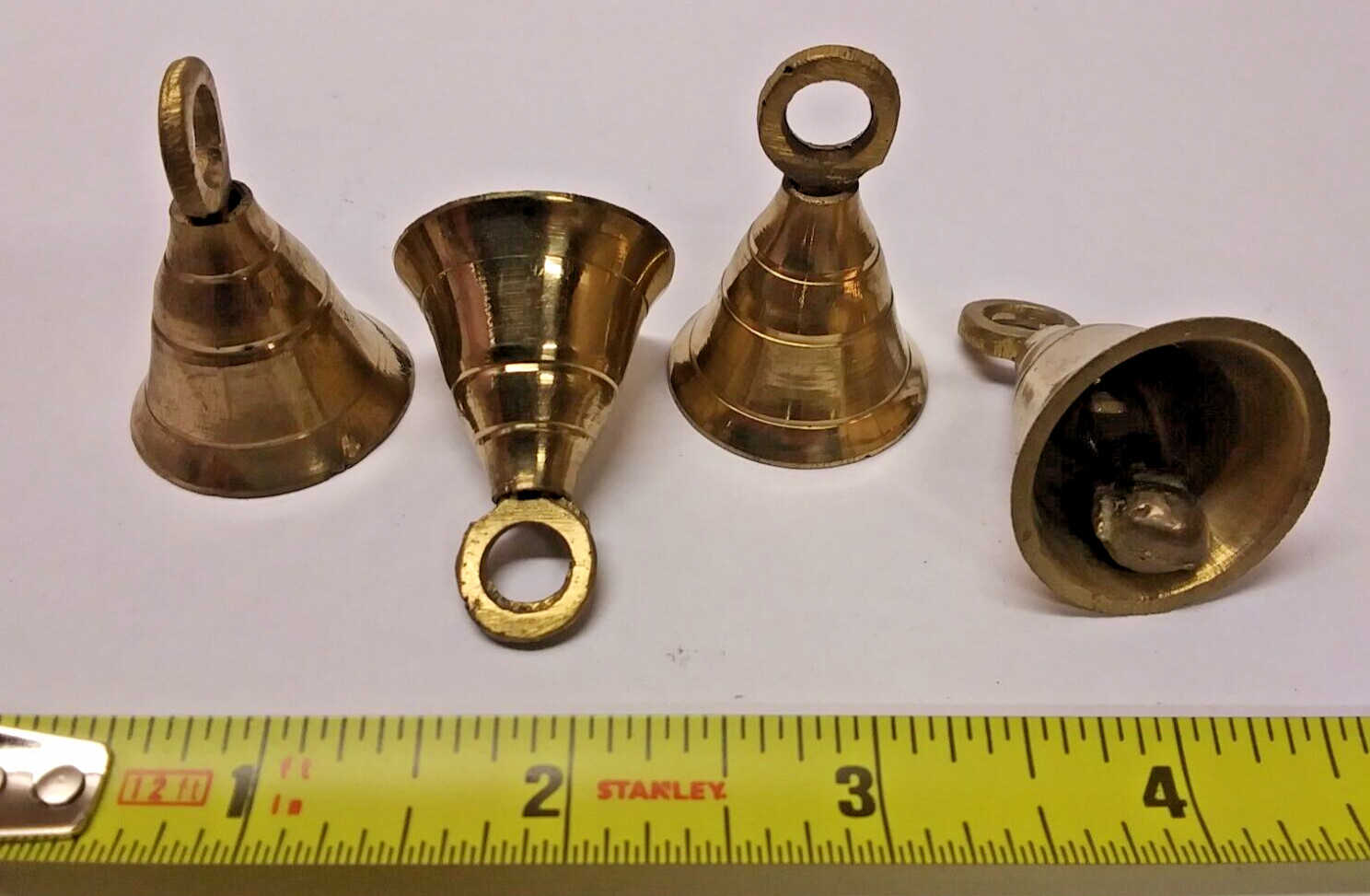 Small Brass Bells India Lot of 12 Beautiful Sound, NEW
