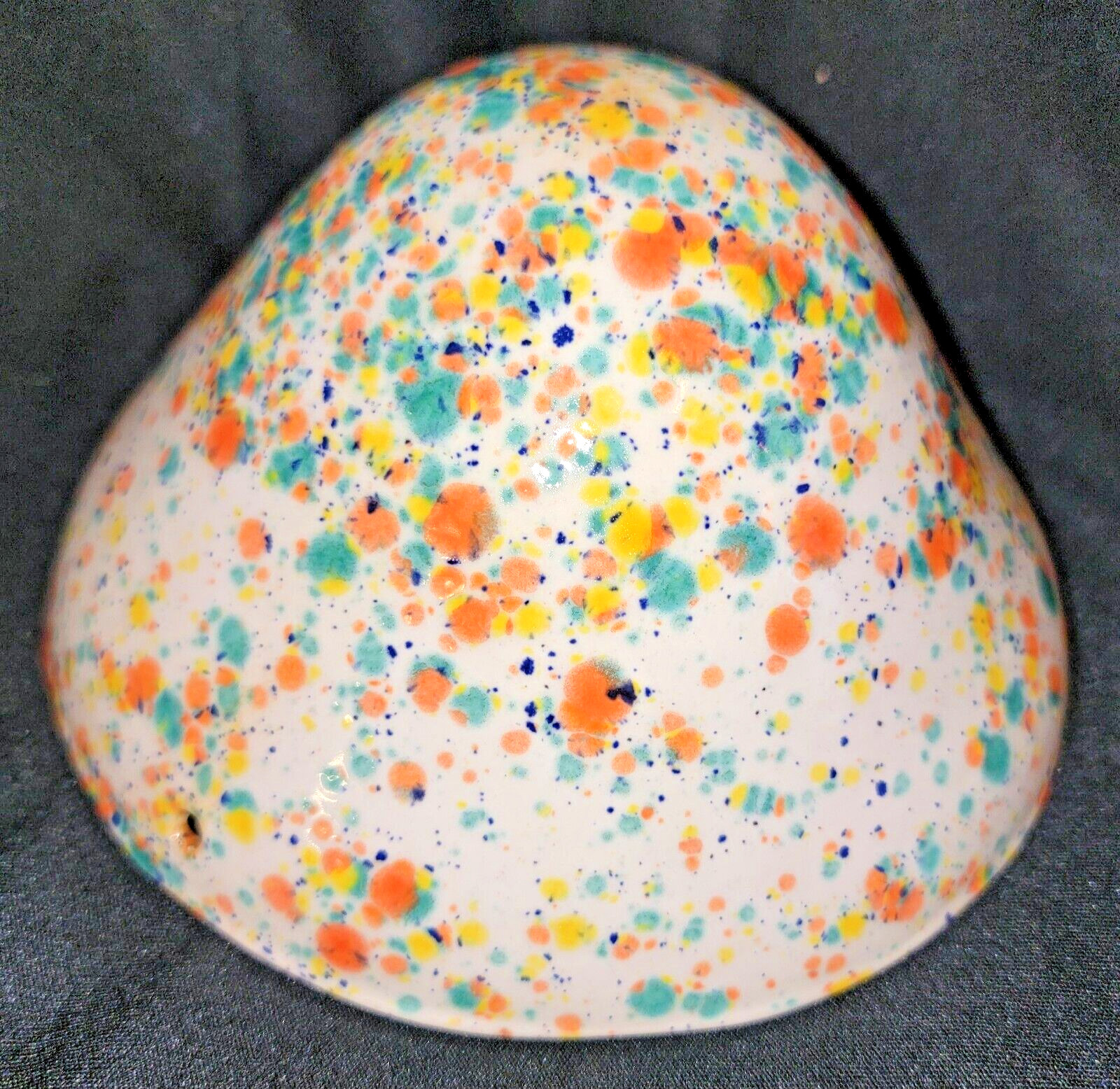 Ceramic Planter Confetti Colorful Round Bowl 1970? Studio Pop Art Vtg Retro