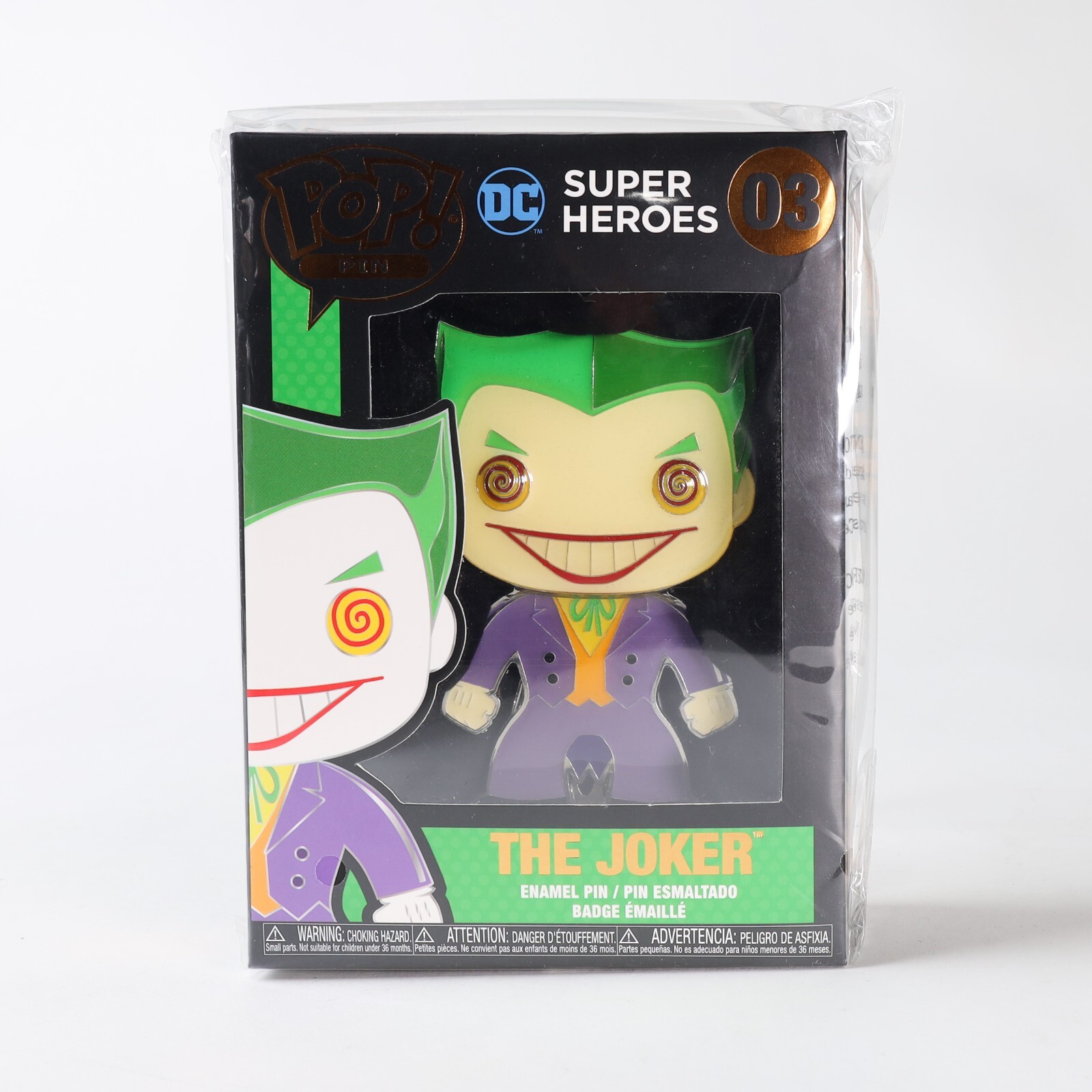 NIB Funko Pop! 4″ Enamel Badge Pin DC The Joker #03 Brand New Super Heroes