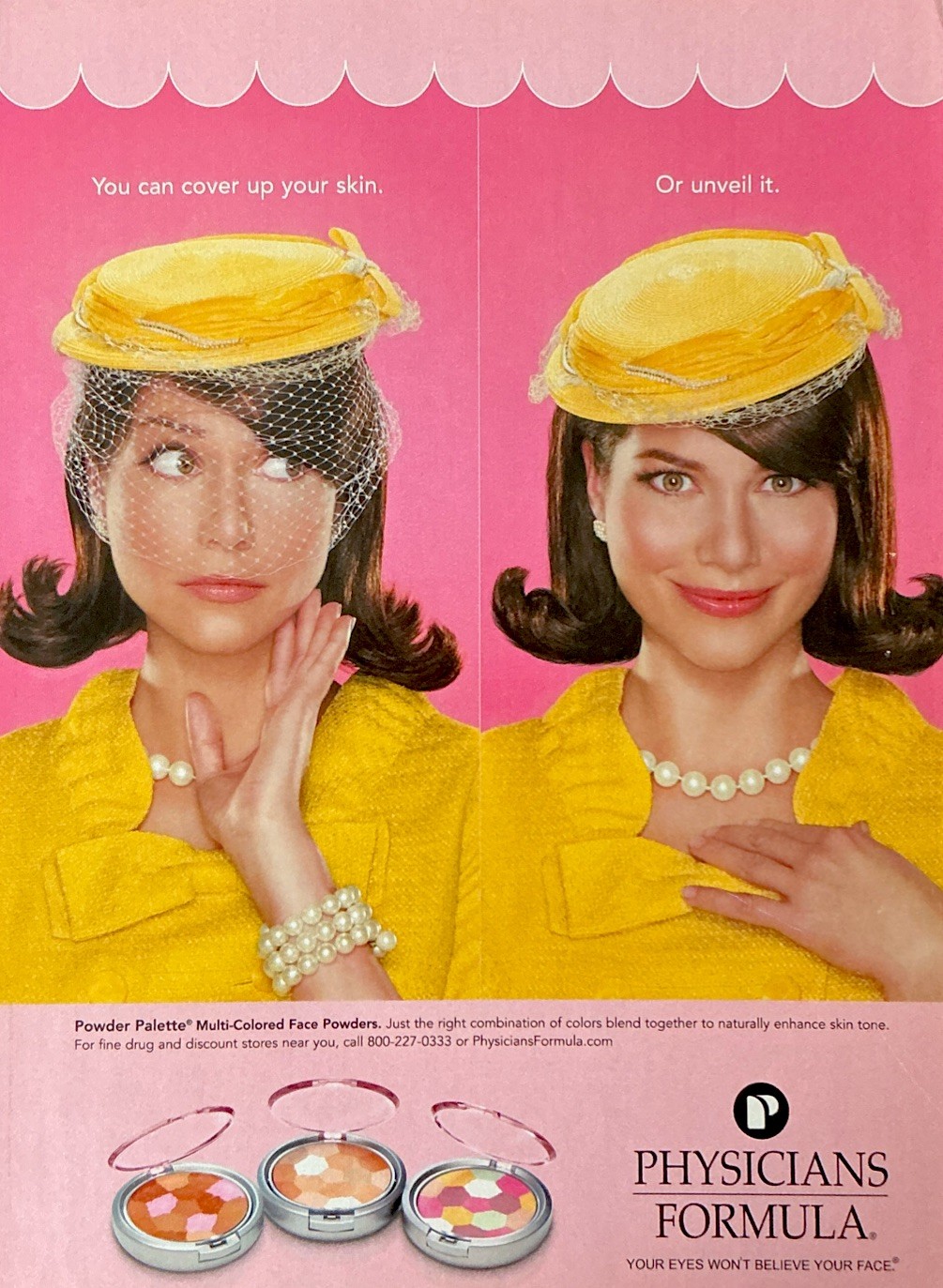 2007 Physicians Formula Retro Mod Jackie Kennedy Style Makeup Beauty Print Ad