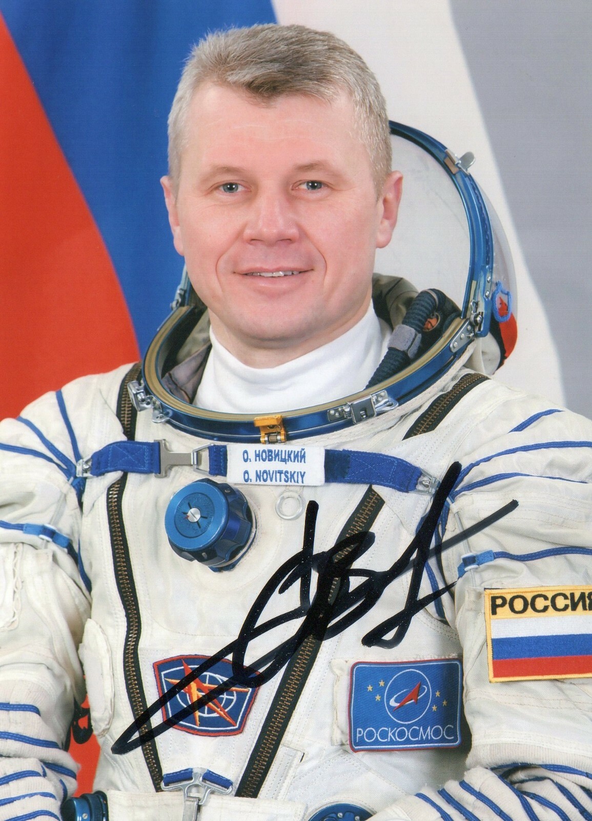 5×7 Original Autographed Photo of Russian Cosmonaut Oleg Novitskiy