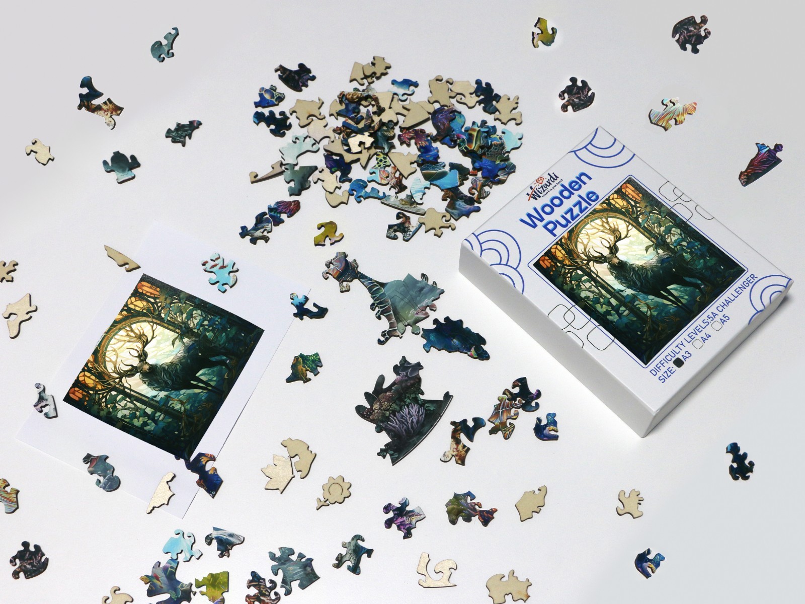 Mysterious Deer – Jigsaw Wooden Puzzle by Wizardi F07N9-18