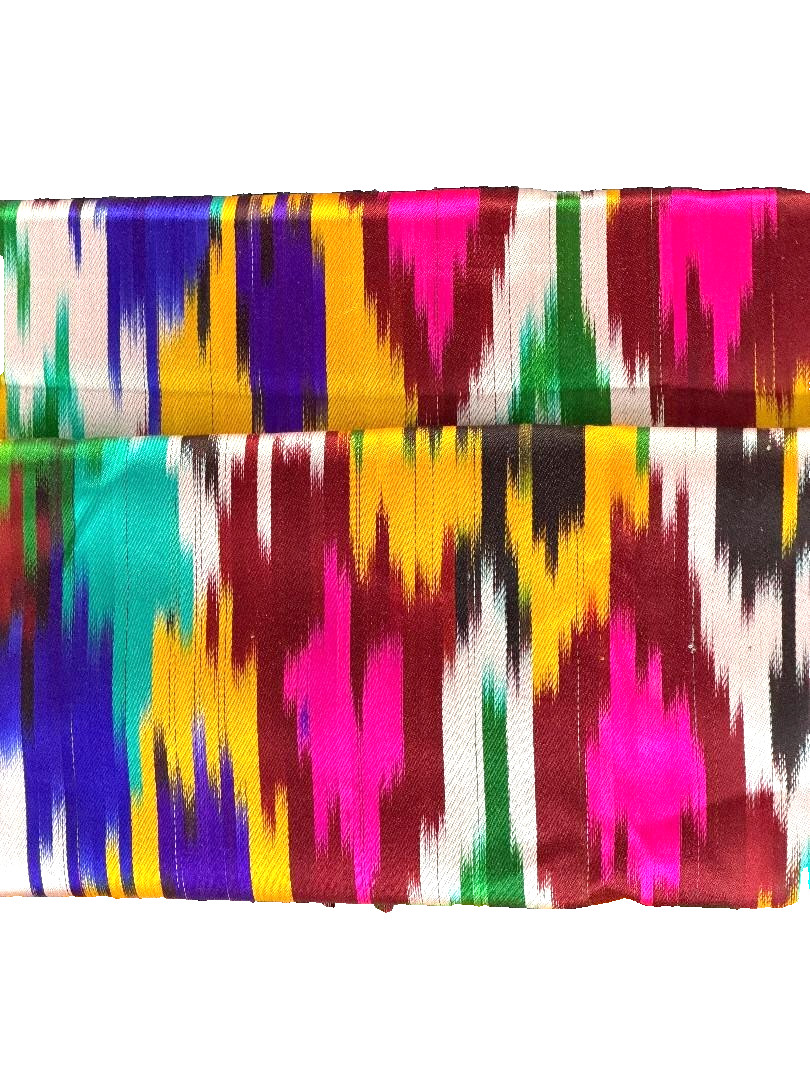 AUTHENTIC UZBEK KHAN ATLAS SILK BLEND FABRIC- TRADITIONAL FABRIC OF CENTRAL ASIA