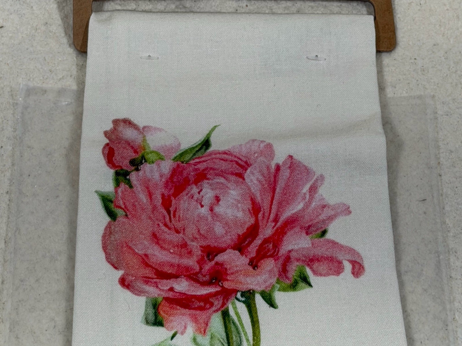Primitives By Kathy Peony Kitchen Towel Floral Cottagecore Linen Blend NWT