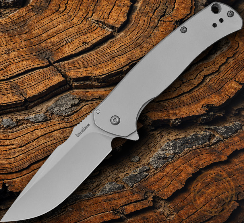 Kershaw Scour Assisted Folding Knife 3.38″ 8Cr13MoV Steel Blade Stainless Handle
