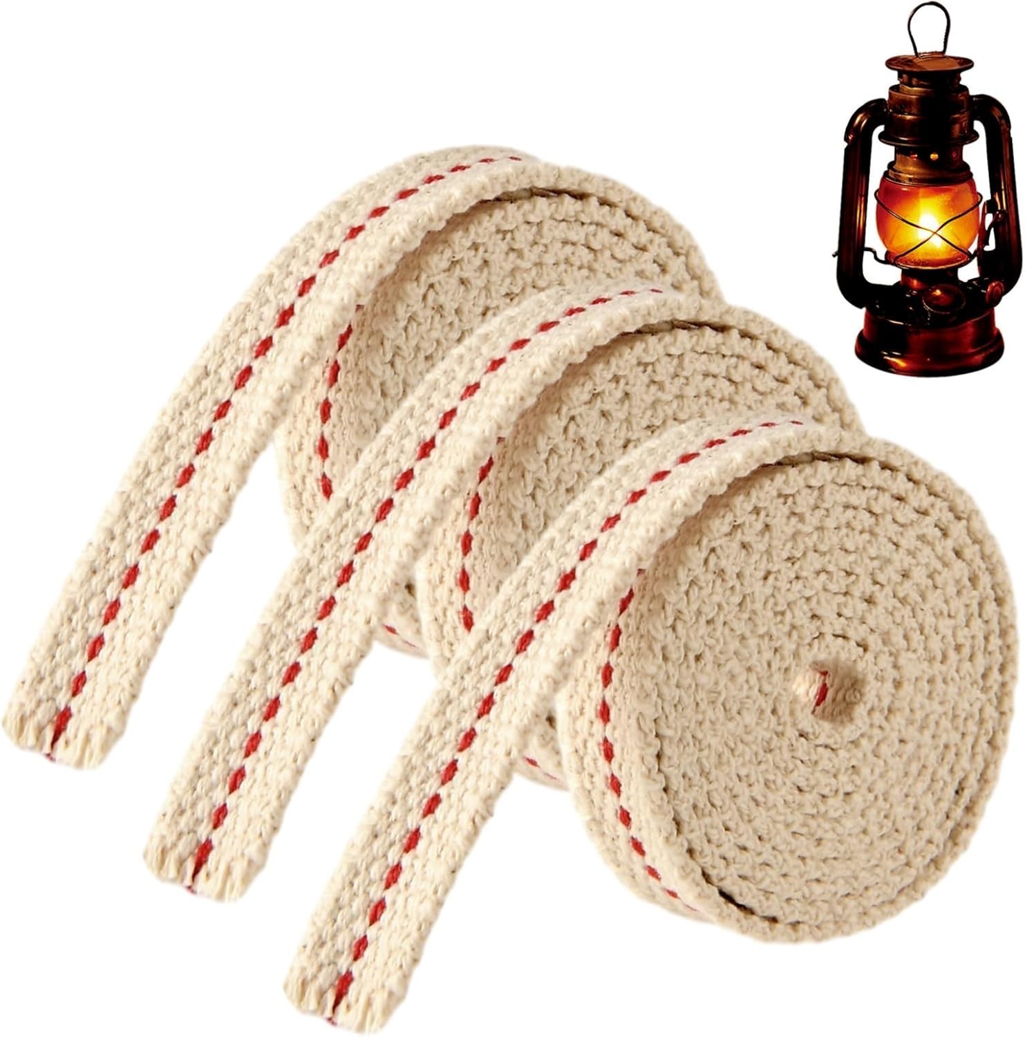 3 Rolls Lamp Wick Lantern Wicks – 10 Ft 1/2 Inch Flat Cotton Oil Lamp Wick Repla