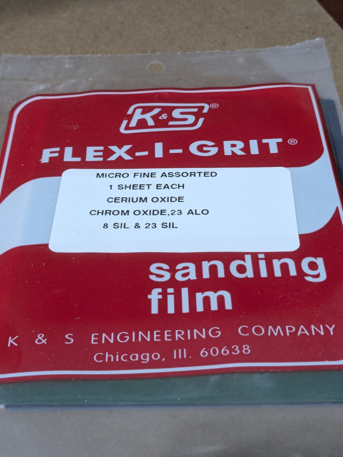 K&S – Flex-I-Grit – Micro Fine Assorted – 1 Sheet – 8 SIL & 23 SIL – NOS