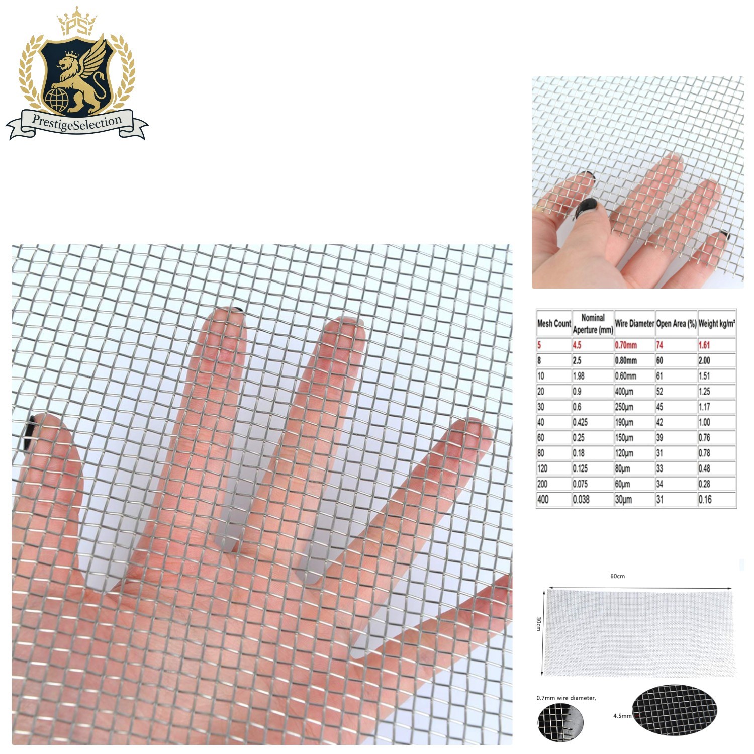 11.75″ x 23.5″ Stainless Steel Woven Mesh – Ideal for Security, Gardening & More
