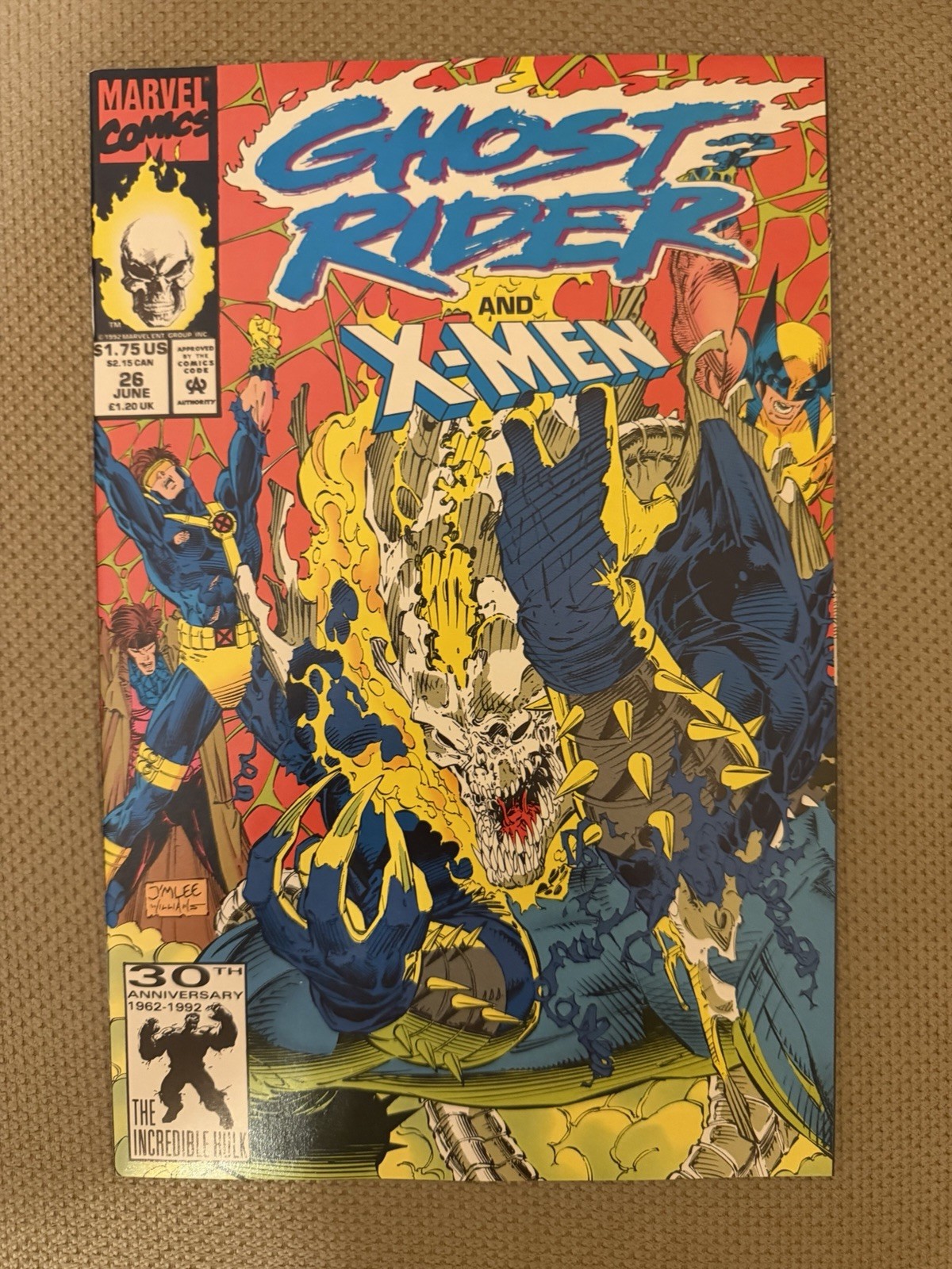 Ghost Rider #26 Vol. 3 1992 Marvel Comics X-Men Jim Lee Cover NM