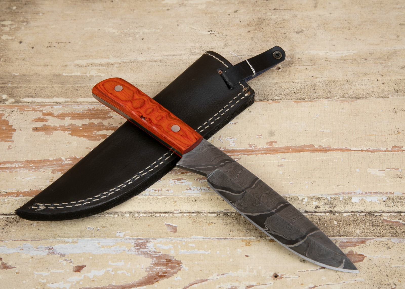 Custom Handmade 266 Layer Damascus Drop Point 10.5″ OA Hunting Knife + Sheath