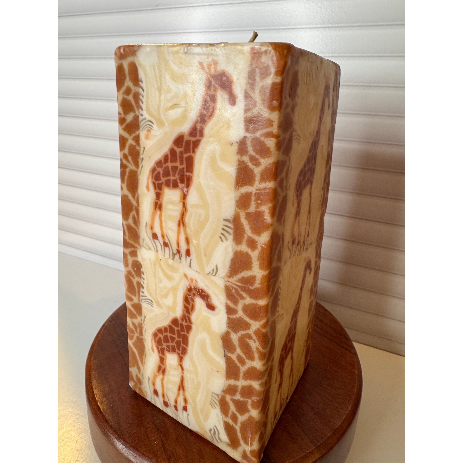 Vintage Giraffe Decorative Candle Pair Safari Animal Decor Unused