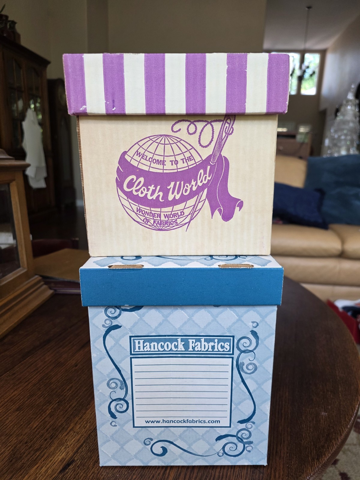 2 Vintage Cardboard Sewing Patterns Storage Box