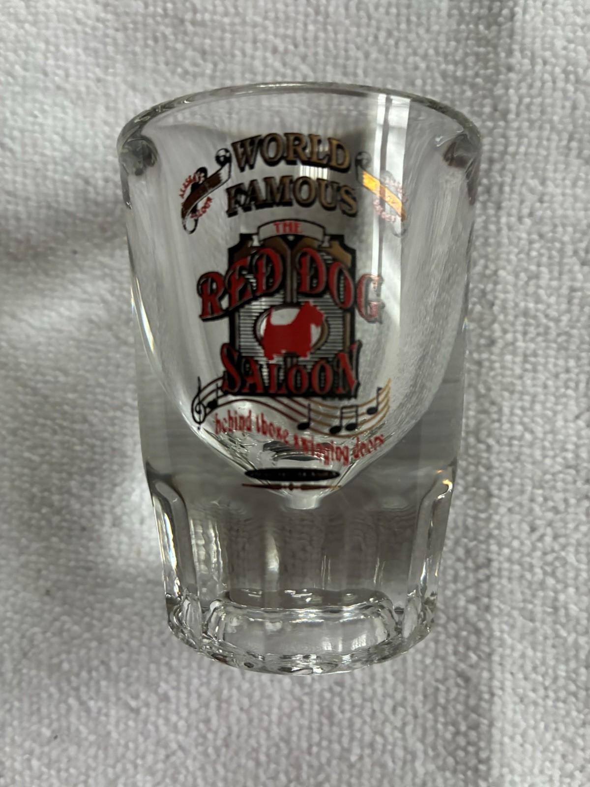 Shot Glass World Famous Red Dog Saloon Juneau Alaska Bar Cocktails Music HEAVY