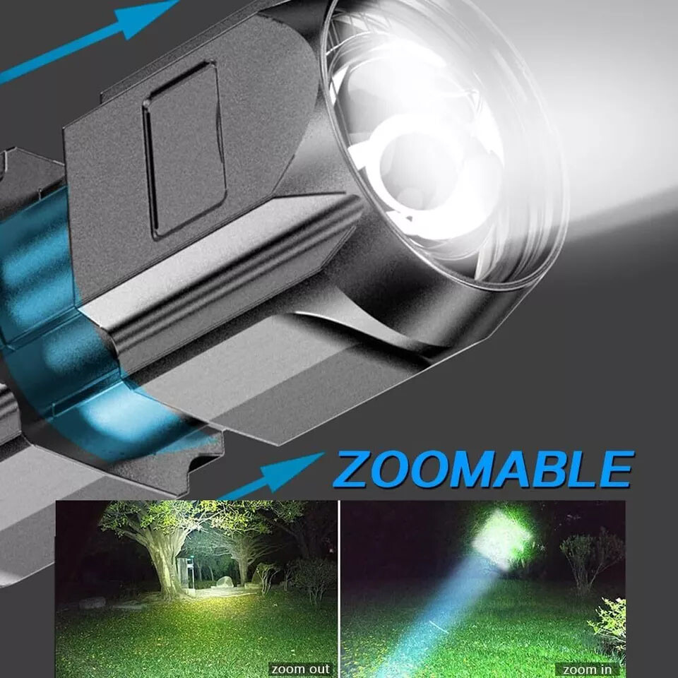 1-3 Pcs Rechargeable 99000LM LED Flashlight Tactical Super Bright Torch Zoomable