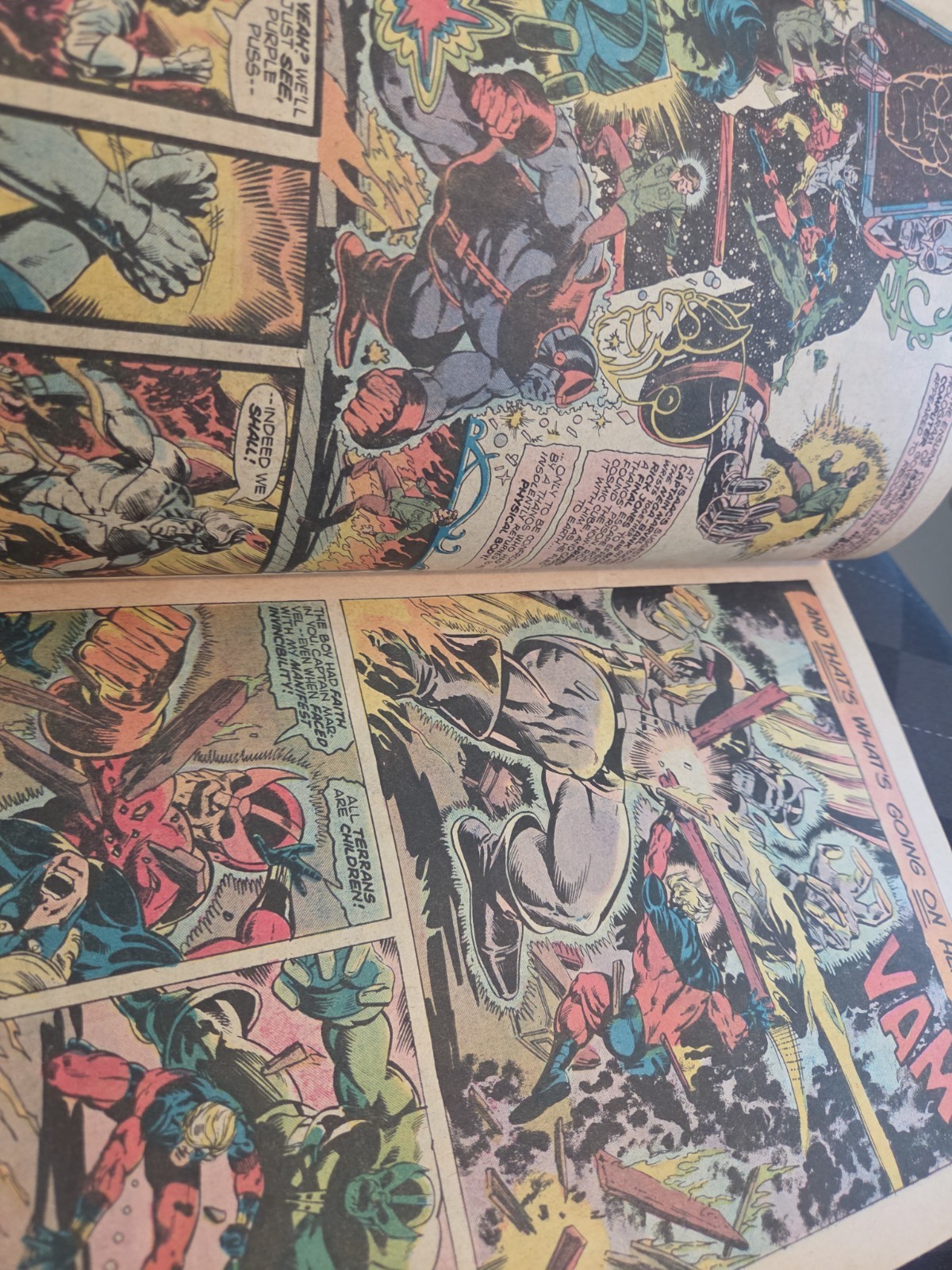 Captain Marvel #33 (Marvel 1974) 🔑 Origin Of Thanos FN/VG (MVS Cutout)