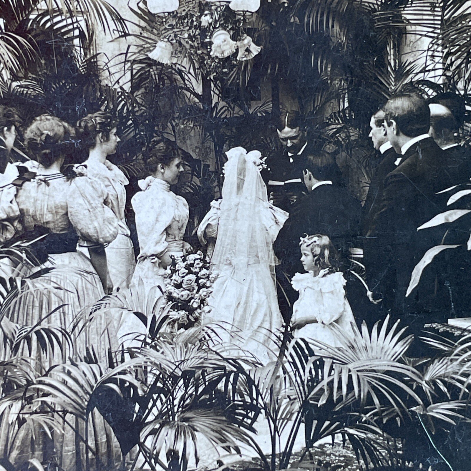Victorian Wedding Stereoview Art Nouveau 1898 C.H. Graves Stereograph
