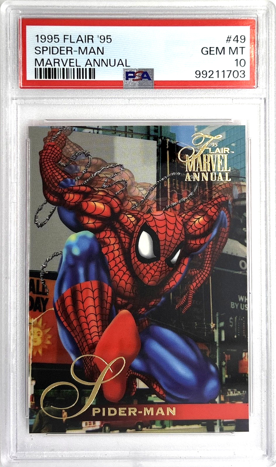 1995 Marvel Annual ’95 Flair Spider-Man #49 PSA 10 GEM MT