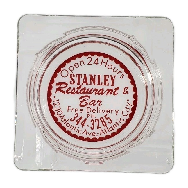 Vintage Glass Ashtray /Stanley Restaurant & Bar / Atlantic City, New Jersey NJ