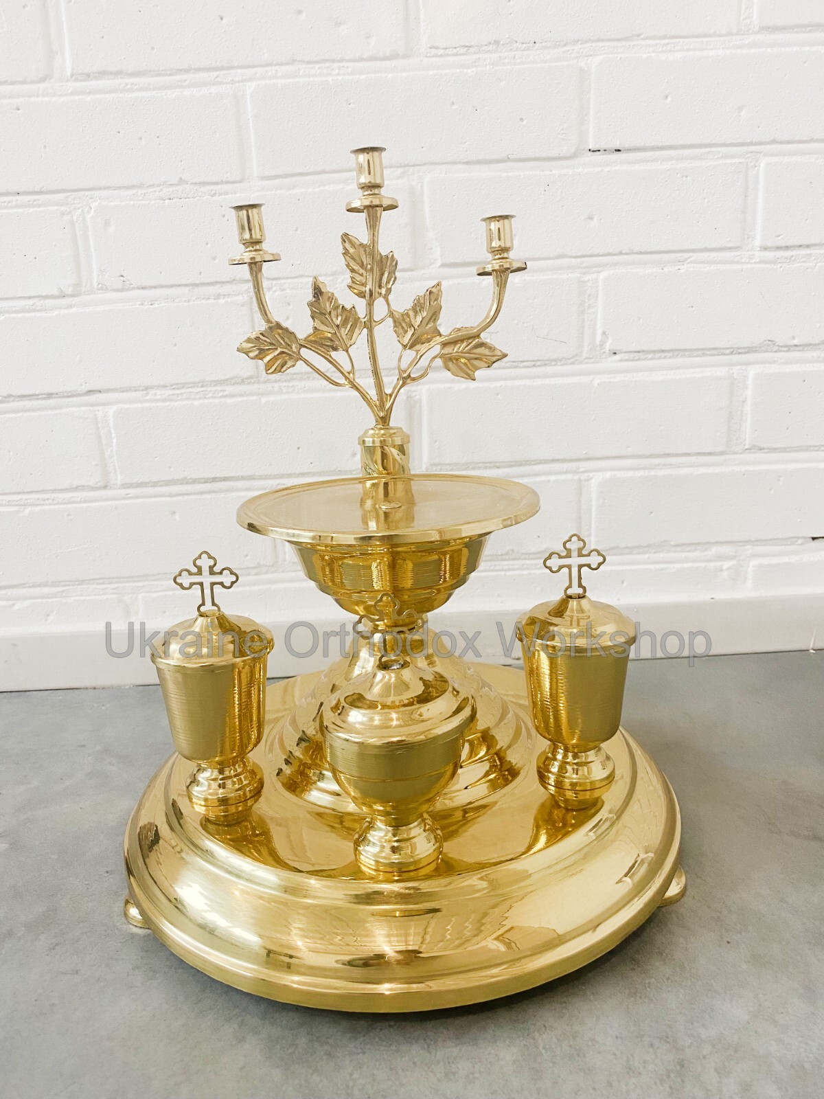 Litya Trays Orthodox Christianity Liturgical Tray for Church Ceremonies 15.35″