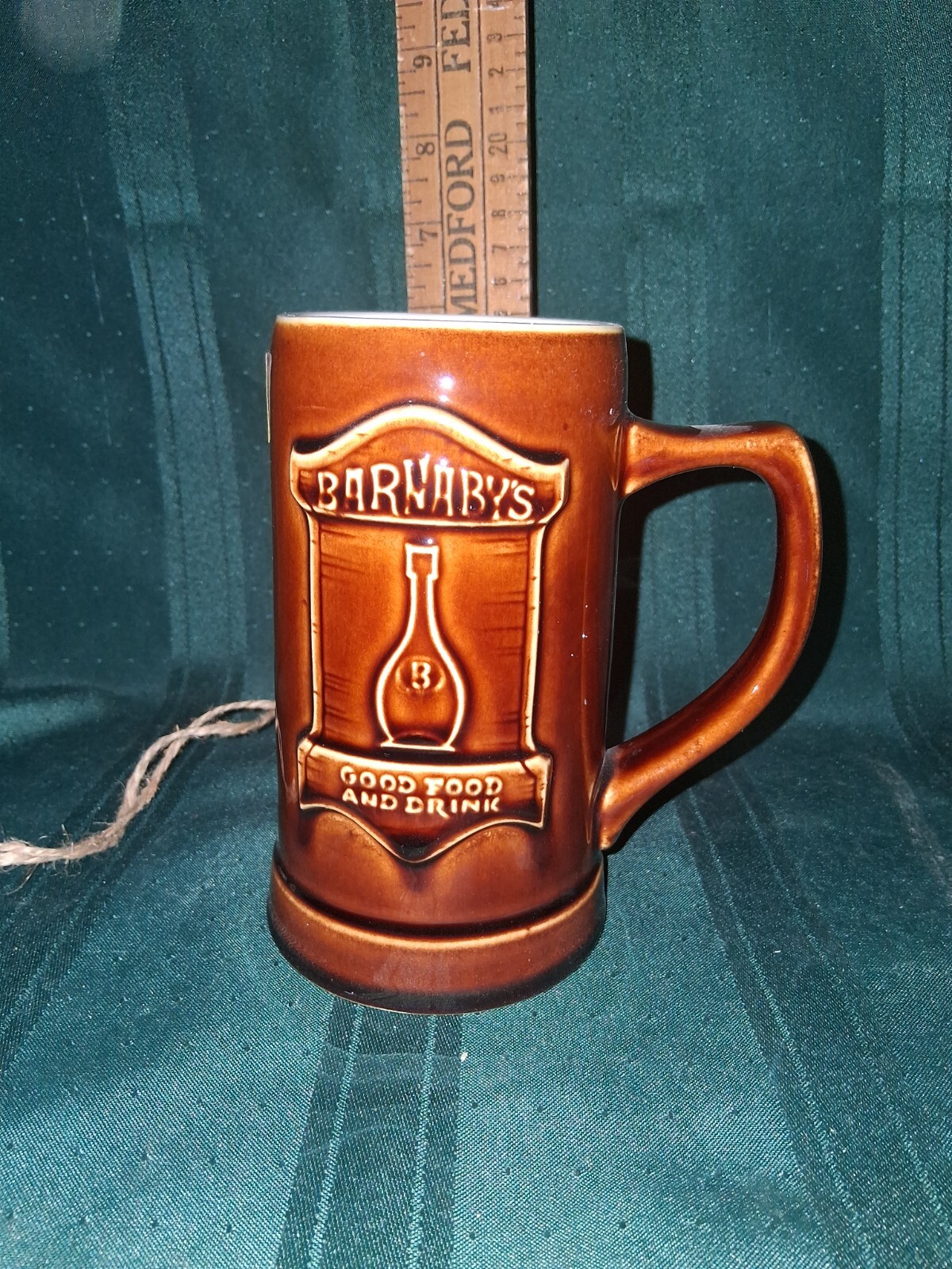 Vintage Hall Pottery Barnaby’s Good Food and Drink Stein USA WP524