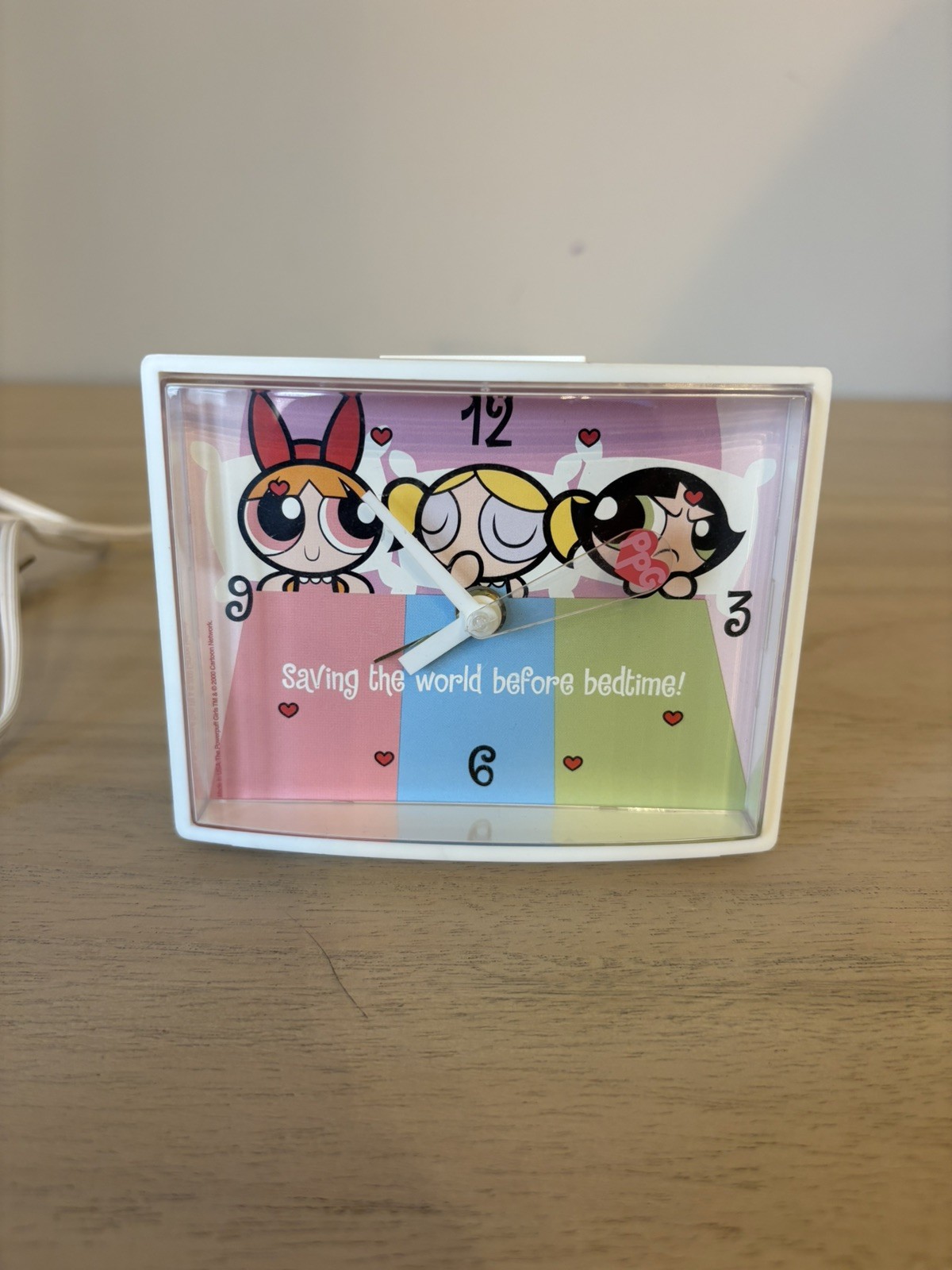 Vintage 2000s Powerpuff Girls Box Alarm Clock Corded Cartoon Network Tested