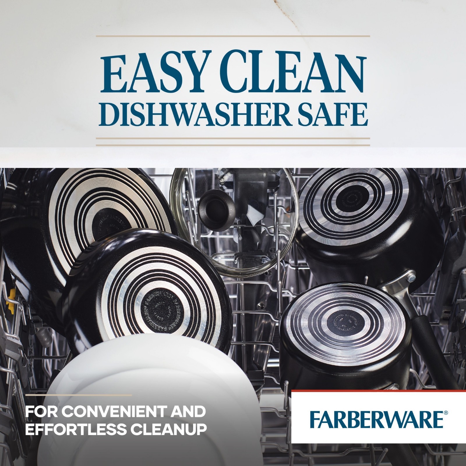 Farberware Easy Clean 3 Pcs Nonstick Frying Pans / Skillets, Dishwasher Safe, 8