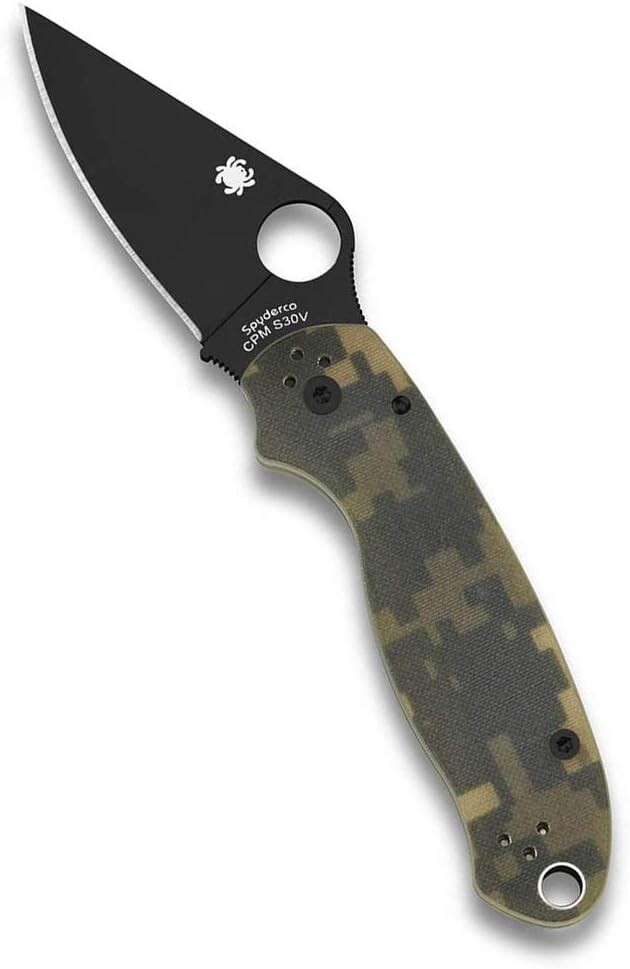 Spyderco Para 3 G-10 Digital Camo Black Blade 2.93″ Plain Folding Pocket Knife