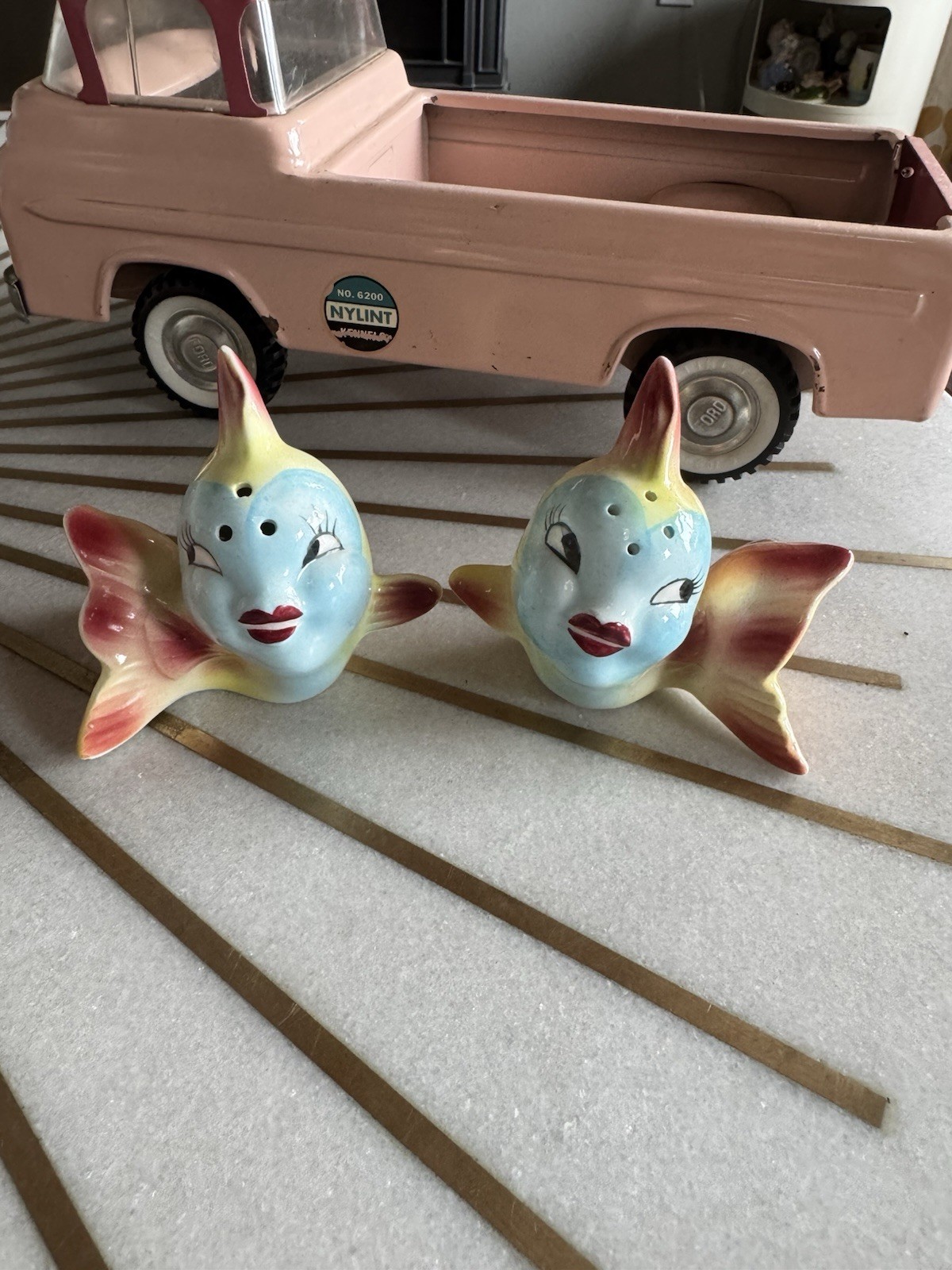 Anthropomorphic Blue Fish Kitsch Vintage PY Norcrest Japan Napco