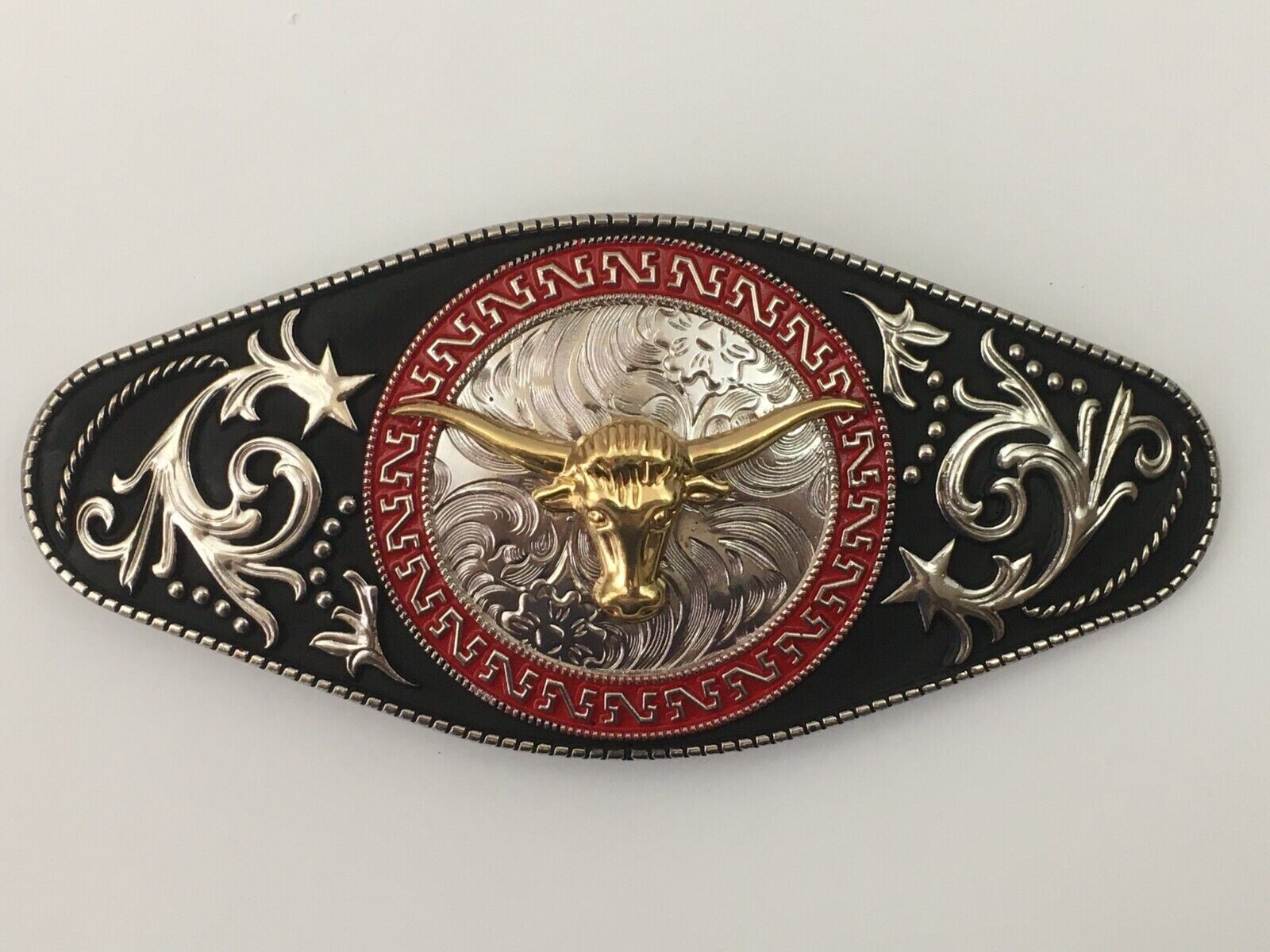 Cowboy Belt Buckle – BIG Rodeo Bull with Horns Belt Buckles USA