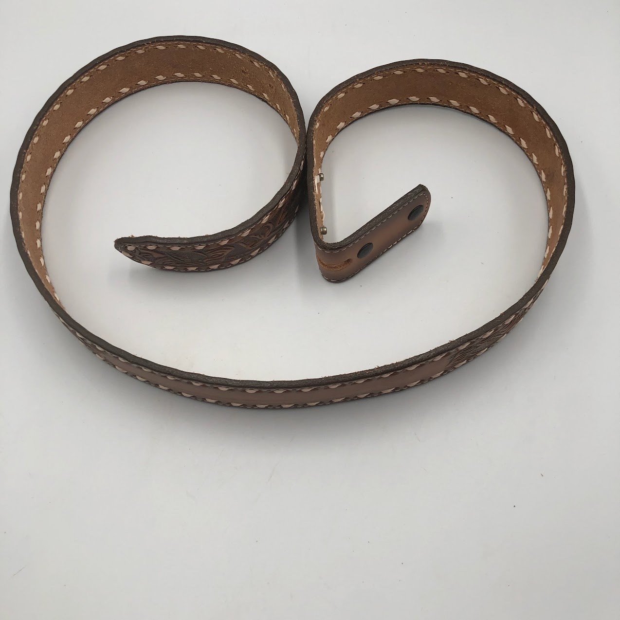 M&F Western Handcrafted Tooled Genuine Leather Buckle Belt Size 40 Vintage