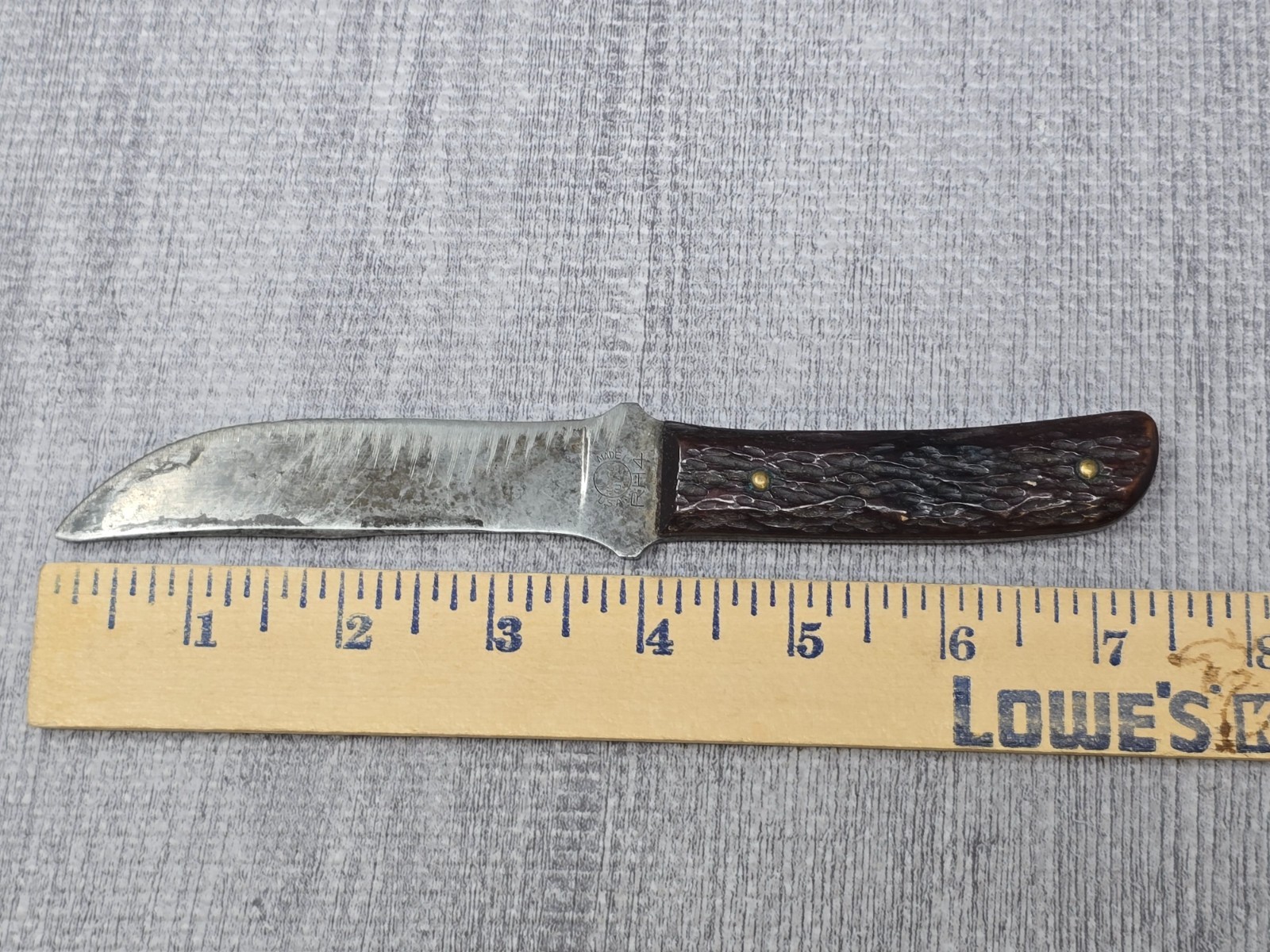 Vintage (1920-40) Remington UMC RH4 Fixed Blade Jigged Bone Knife + Sheath – USA