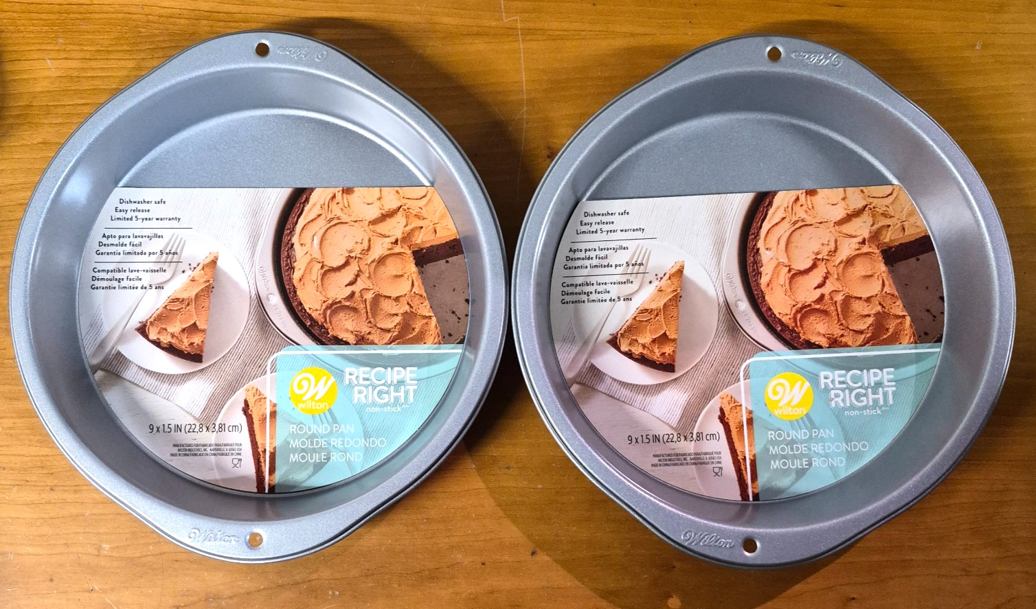 Wilton Recipe Right Non Stick Baking Round Pan 9 x 1.5 in Dishwasher Safe LOT/2