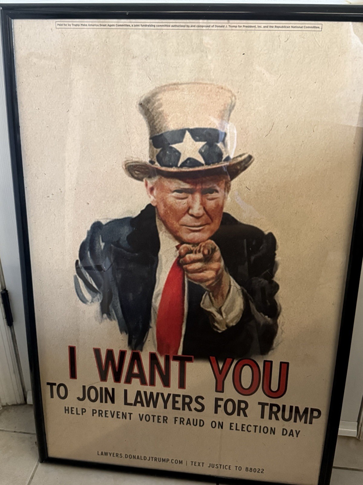 Donald Trump 2020 “I WANT YOU TO JOIN LAWYERS FOR TRUMP” Paper Poster