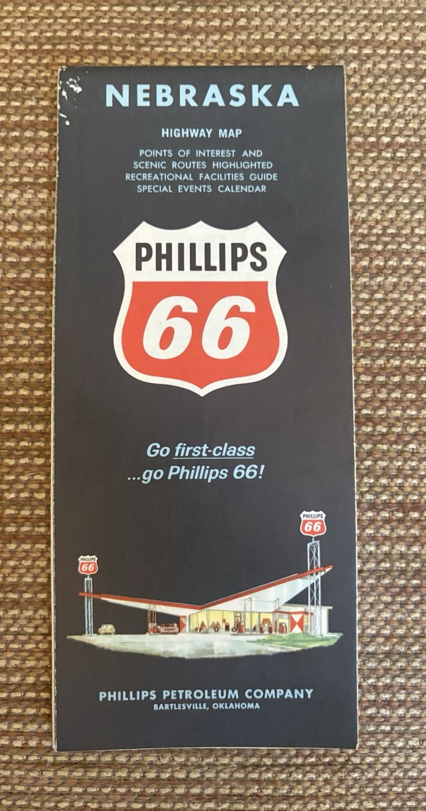 1964 PHILLIPS 66 Road Map ~ NEBRASKA