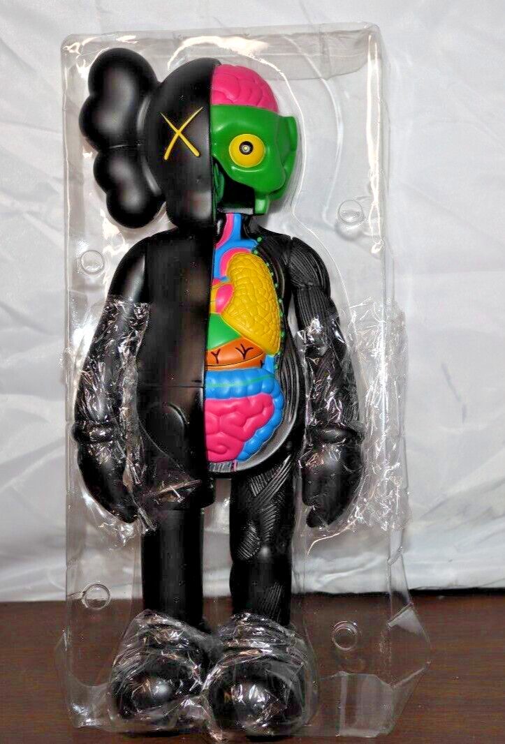 NEW 37cm KAWS Companion Flayed Open Edition Vinyl Figure (BLACK) + BOX