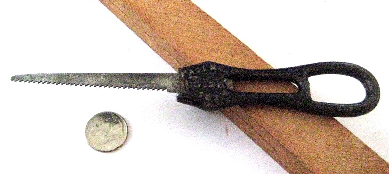 Antique Henry Disston Cast Iron Keyhole Saw Patented August 28 1877 With Blade