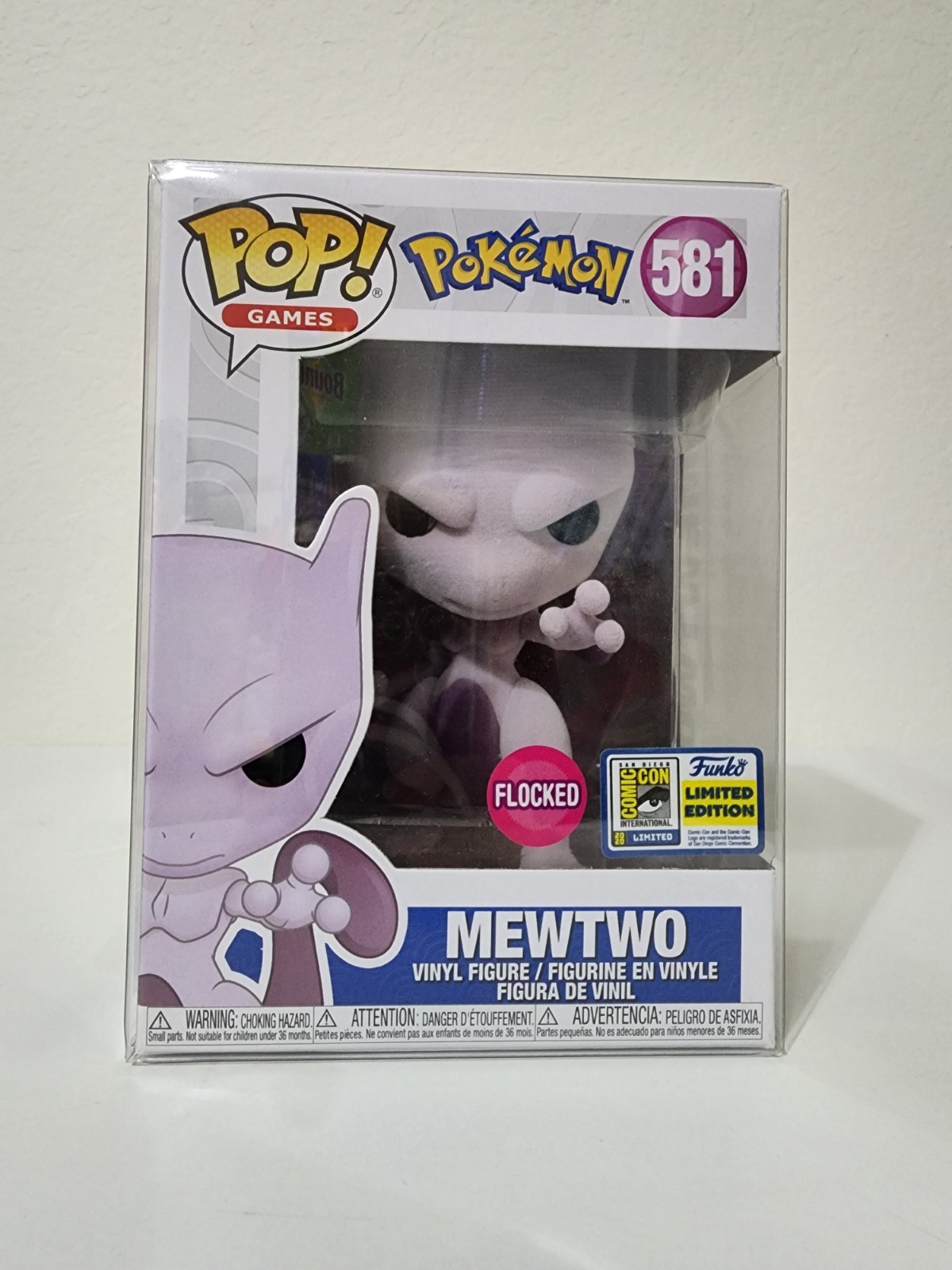 Funko Pop! Vinyl: Mewtwo Flocked #581 2020 SDCC Comic Con Exclusive